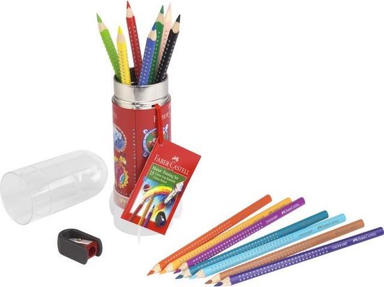 Faber Castell Kleurpotlood Faber-castell Grip Raket Met 15 Stuks Assorti - Wit