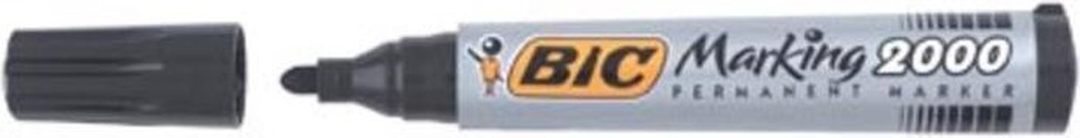 Bic Permanent Marker 2000-2300, Schrijfbreedte 1,7 Mm, Ronde Punt - Zwart