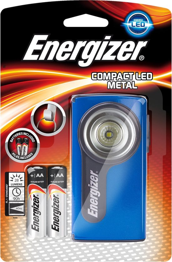 Energizer Zaklamp Compact Led, Inclusief 2 Aa Batterijen, Op Blister
