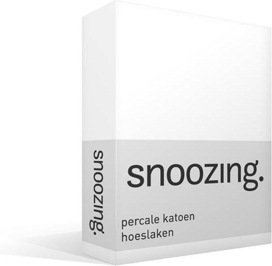Snoozing - Hoeslaken -180x220 - Percale Katoen - - Wit