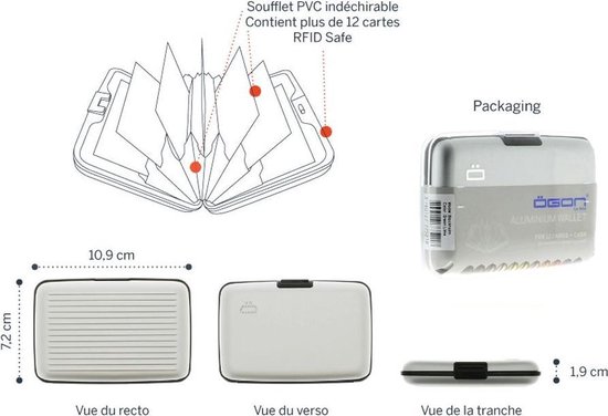 Ögon Designs Ogon Designs Stockholm - Aluminium Creditcardhouder - Carbon - Zwart