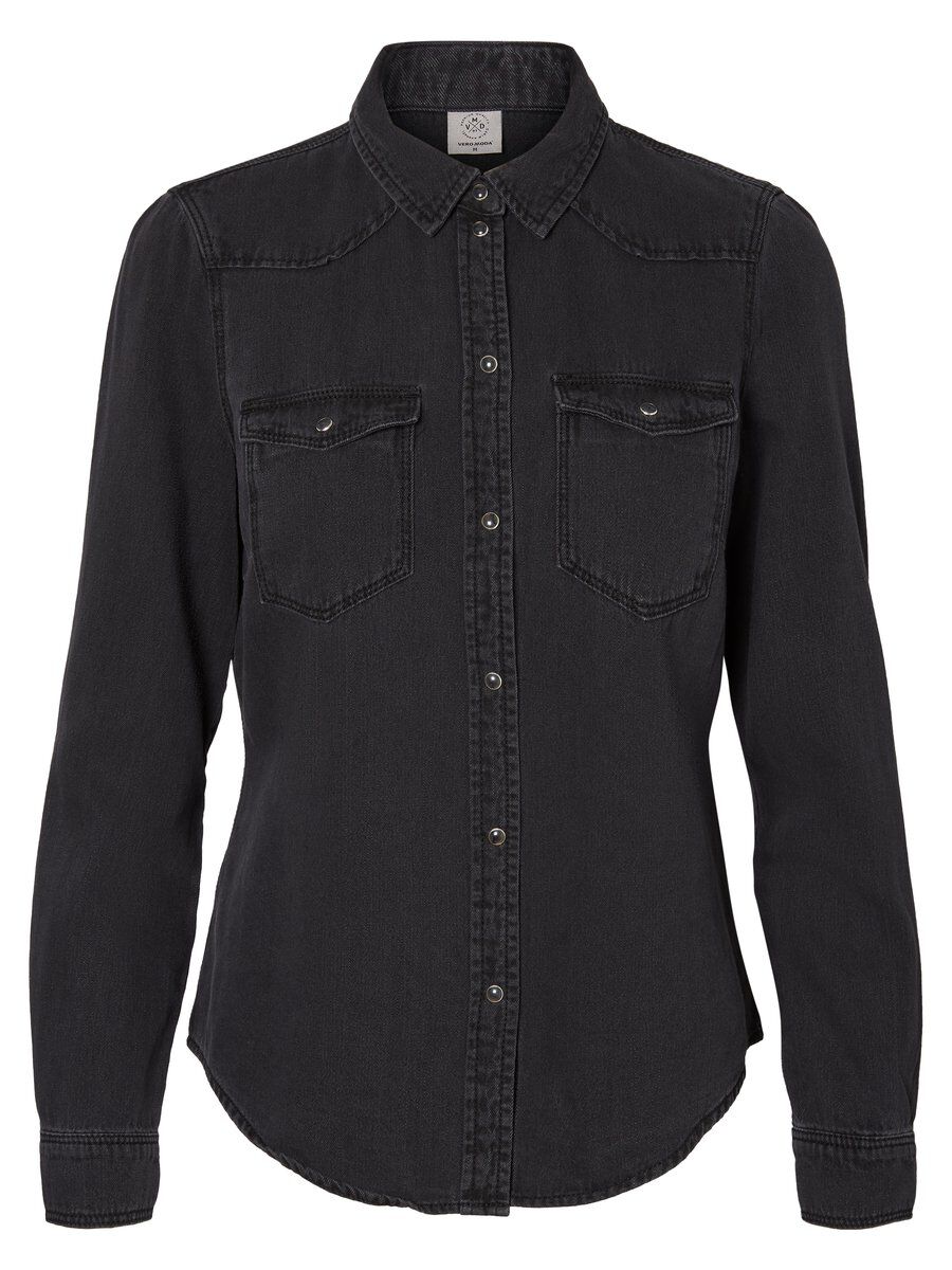 VERO MODA Slim Fit Spijkerblouse Dames - Negro