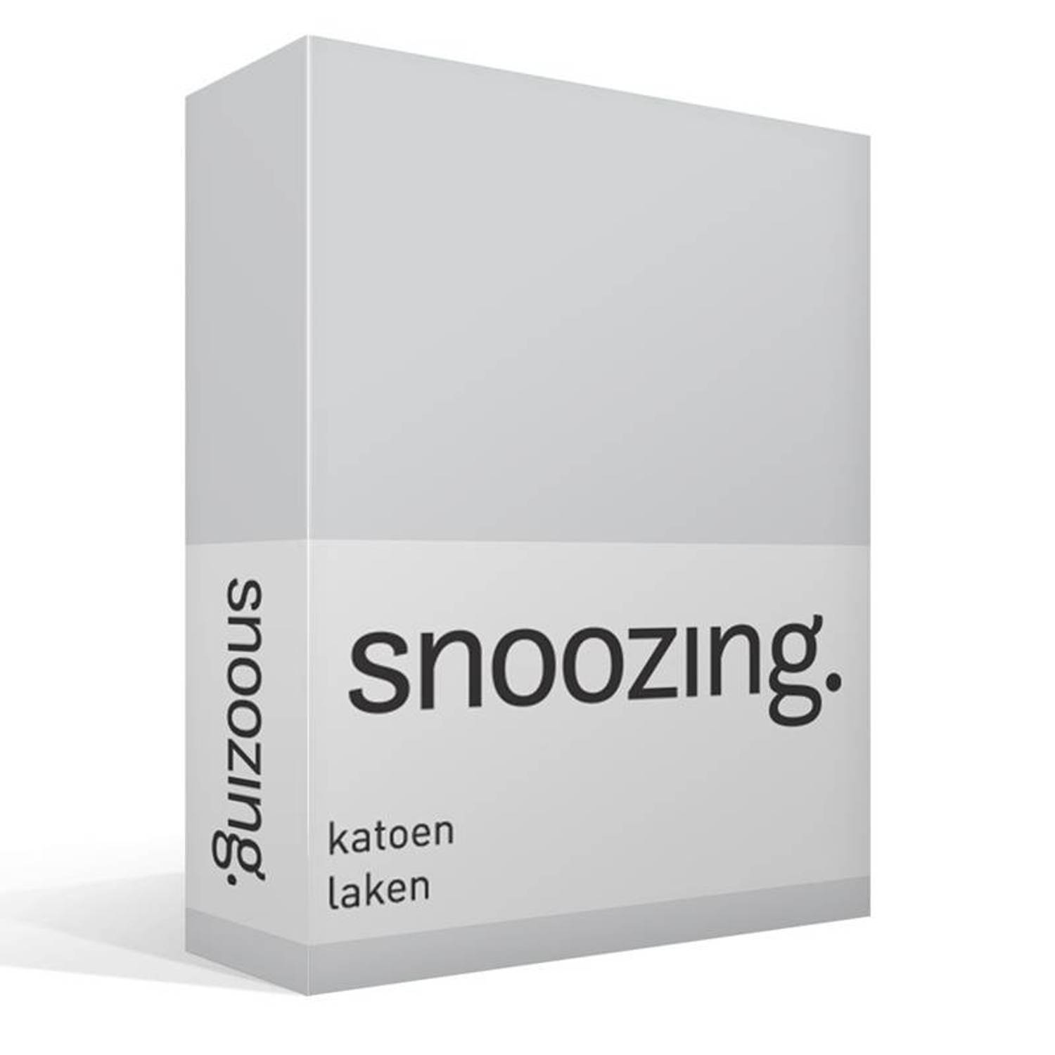 Snoozing - Laken - Katoen - Lits-jumeaux - 240x260 - - Grijs