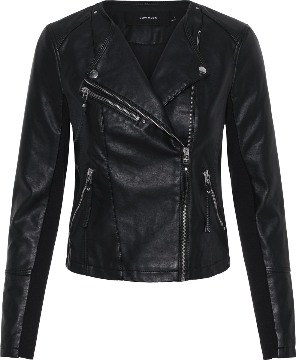 VERO MODA Leatherlook Jas Dames - Negro