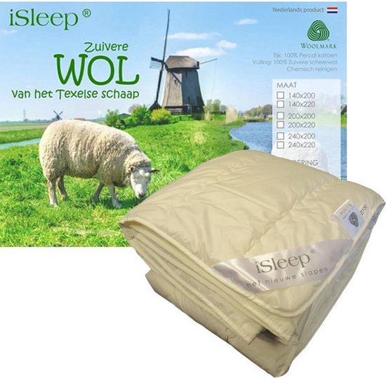 iSleep Wollen Zomerdekbed - Lits-jumeaux