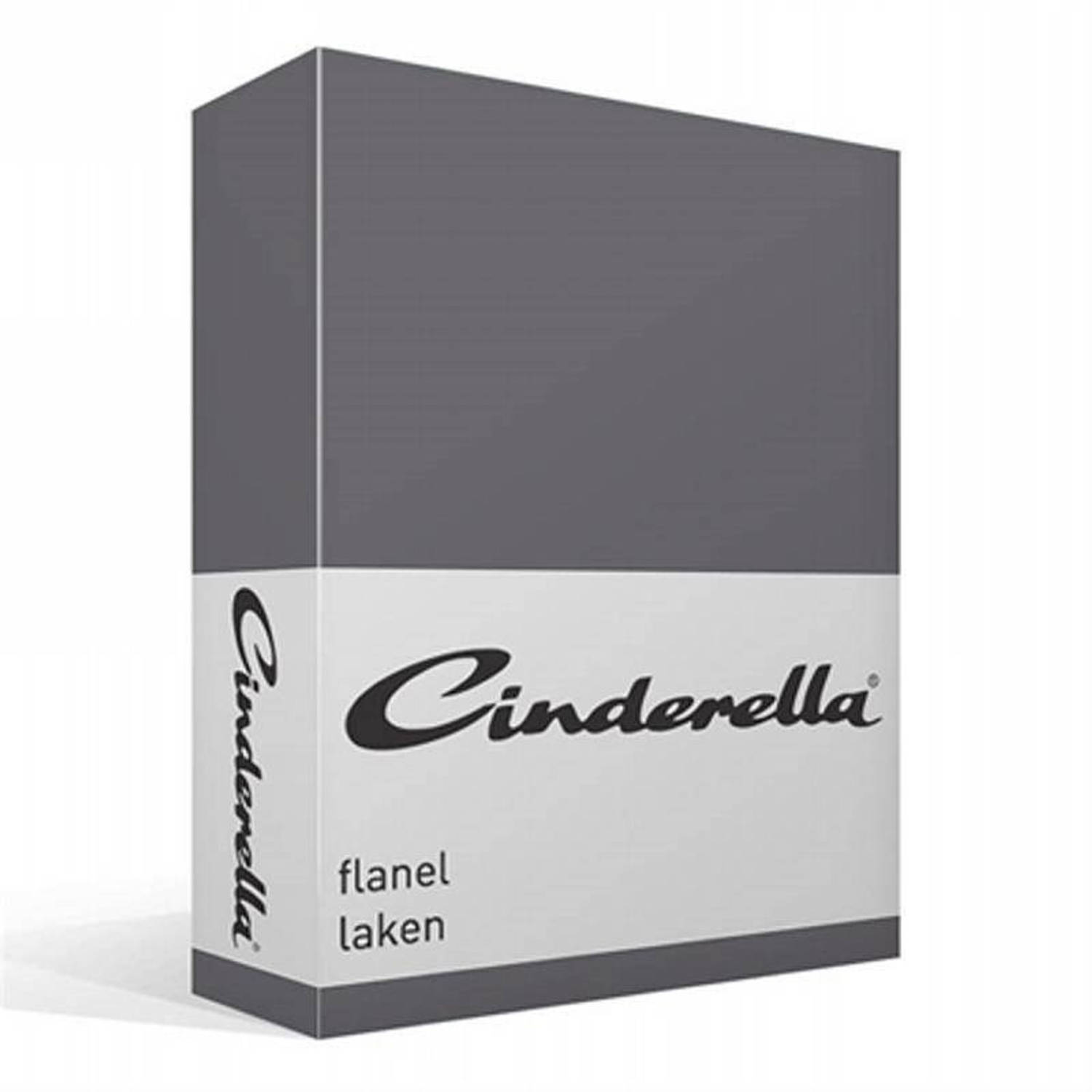 Cinderella Flanel Laken - 100% Geruwde Flanel-katoen - Lits-jumeaux (240x260 Cm) - - Grijs