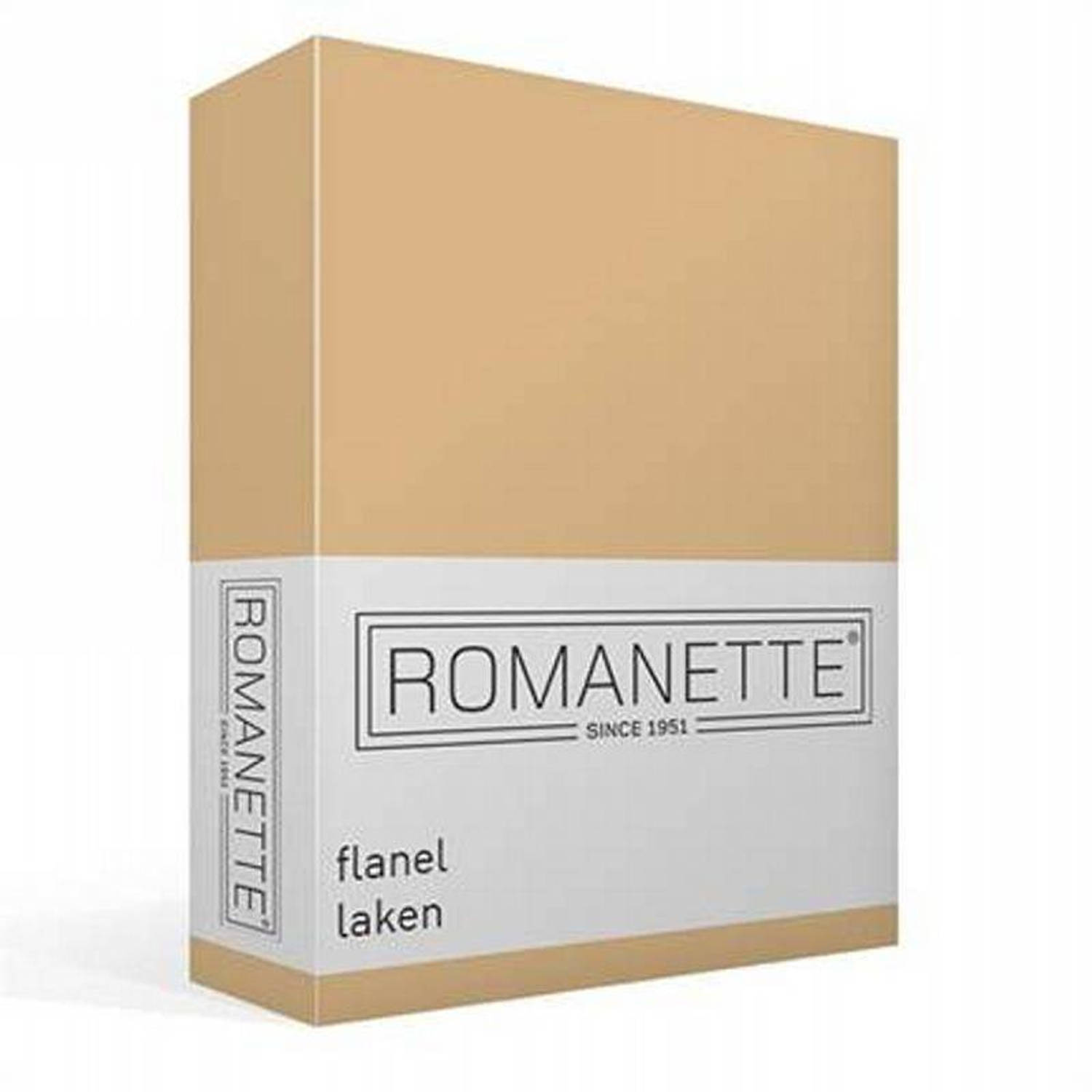 Romanette Flanel Laken - 100% Geruwde Flanel-katoen - 1-persoons (150x250 Cm) - Zand - Geel