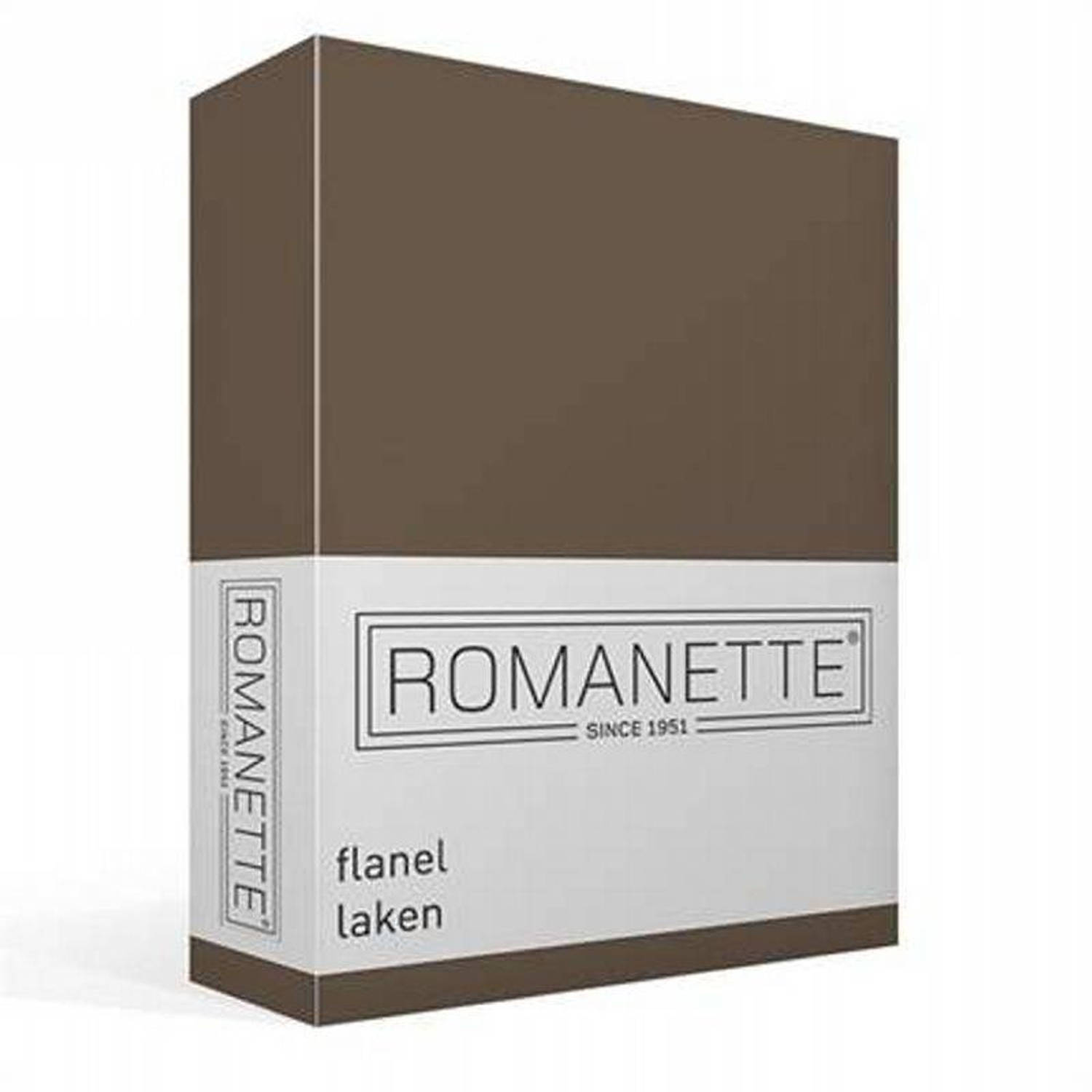 Romanette Flanel Laken - 100% Geruwde Flanel-katoen - 2-persoons (200x260 Cm) - Taupe