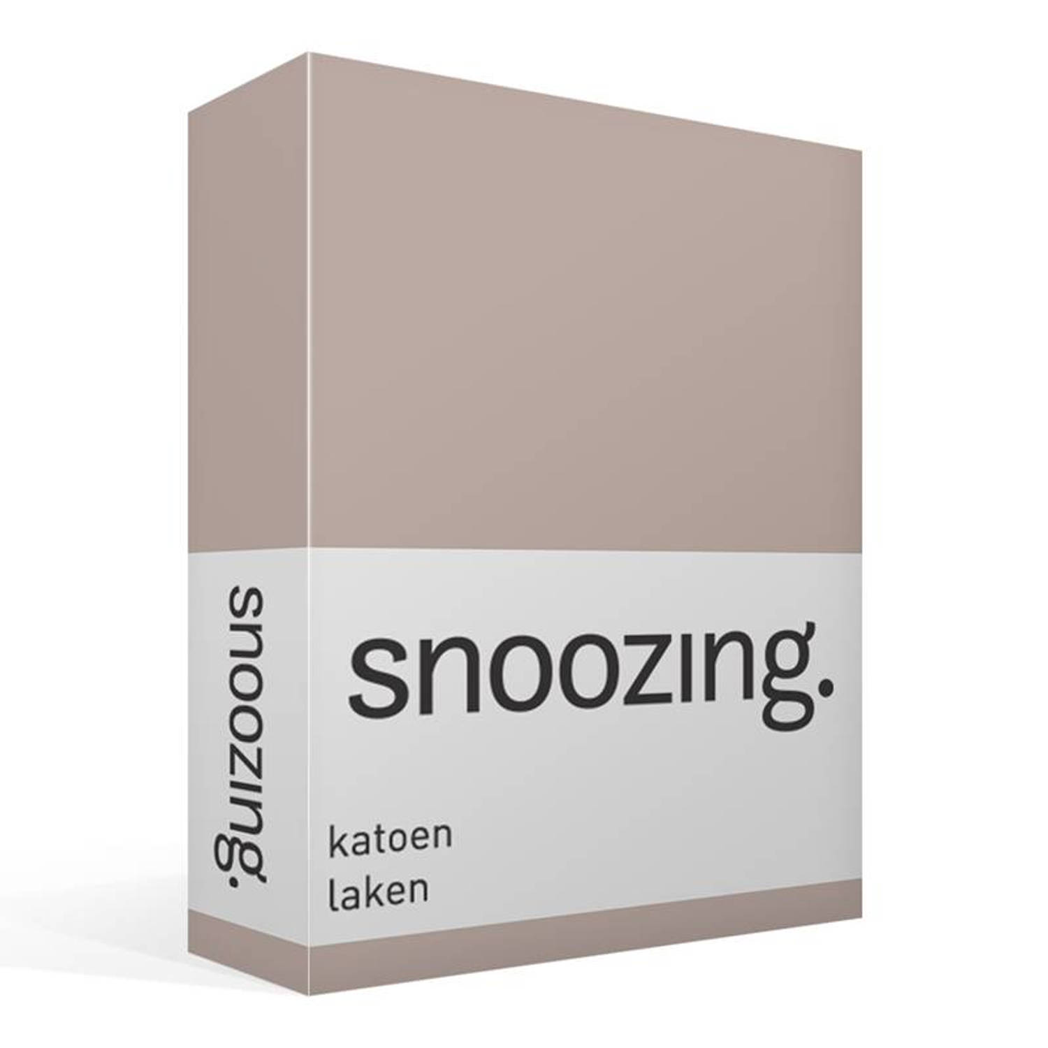 Snoozing - Laken - Katoen - Eenpersoons - 150x260 - Taupe - Bruin