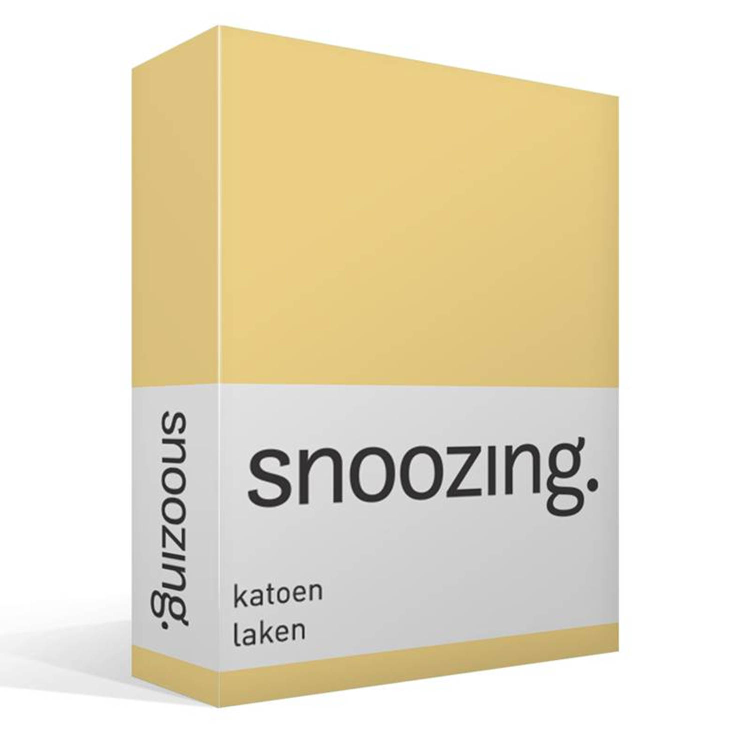 Snoozing - Laken - Katoen - Lits-jumeaux - 240x260 - - Geel