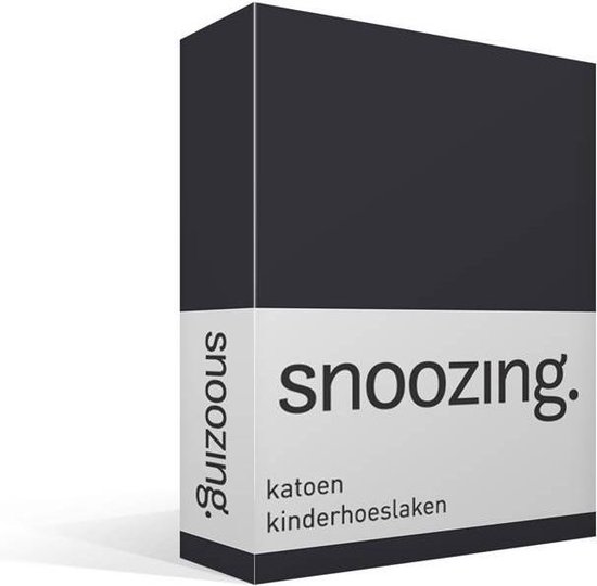 Snoozing Katoen Kinderhoeslaken - 100% Katoen - Peuter (70x150 Cm) - Antraciet - Grijs