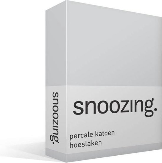 Snoozing - Hoeslaken -140x200 - Percale Katoen - - Grijs
