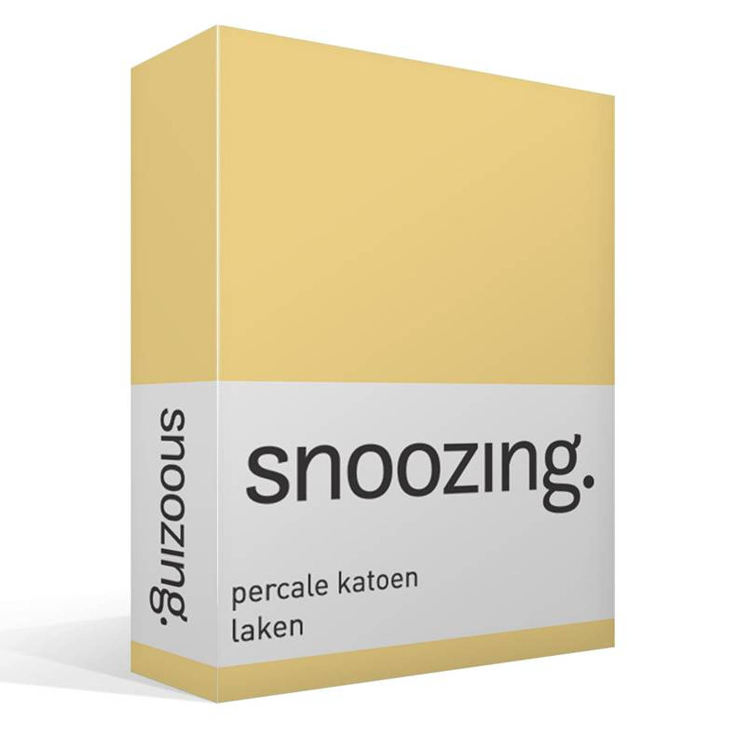 Snoozing - Laken - Lits-jumeaux - Percale Katoen - 240x260 - - Geel