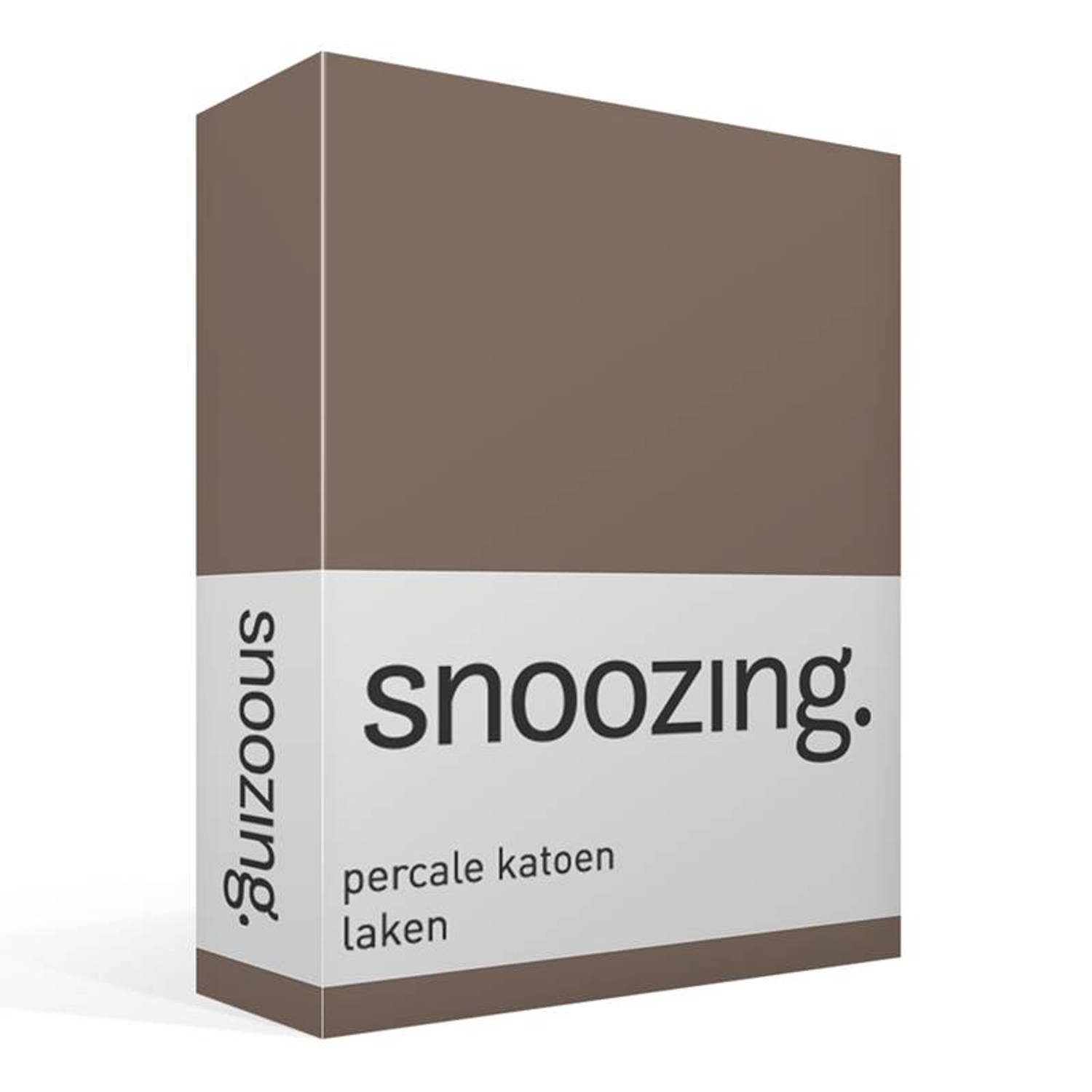 Snoozing - Laken - Lits-jumeaux - Percale Katoen - 240x260 - - Bruin