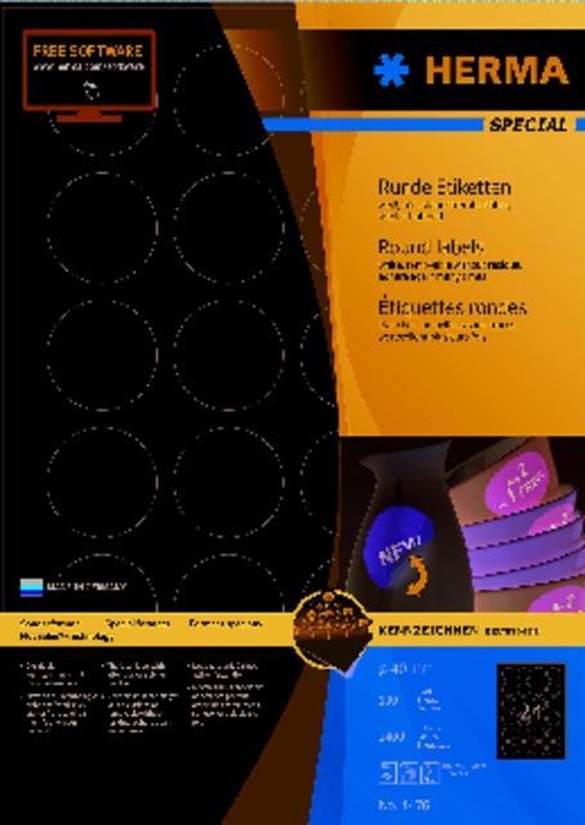 Herma Movables Etiketten Rond 40 100 Vel Din A4 2400 Stuks 4476 - Wit