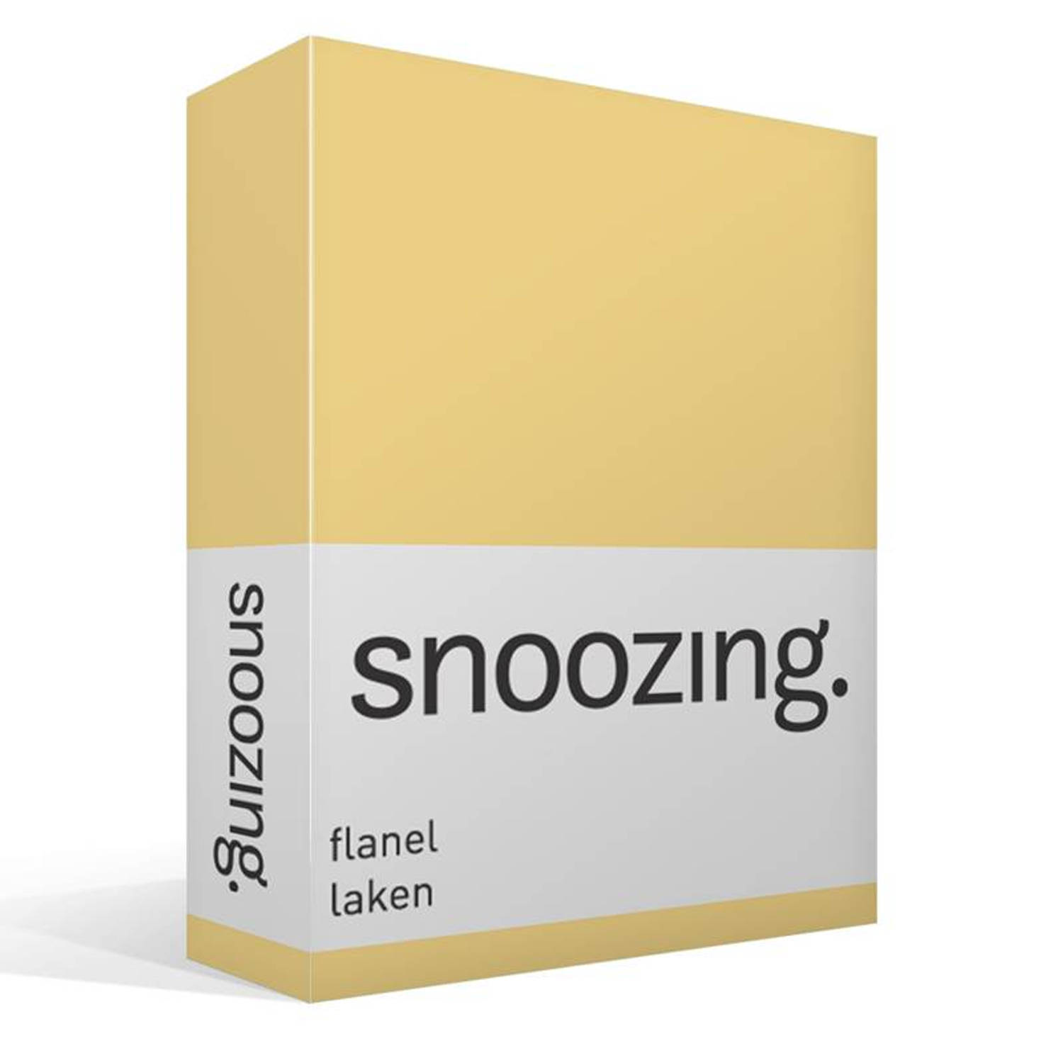 Snoozing - Flanel - Laken - Tweepersoons - 200x260 - - Geel