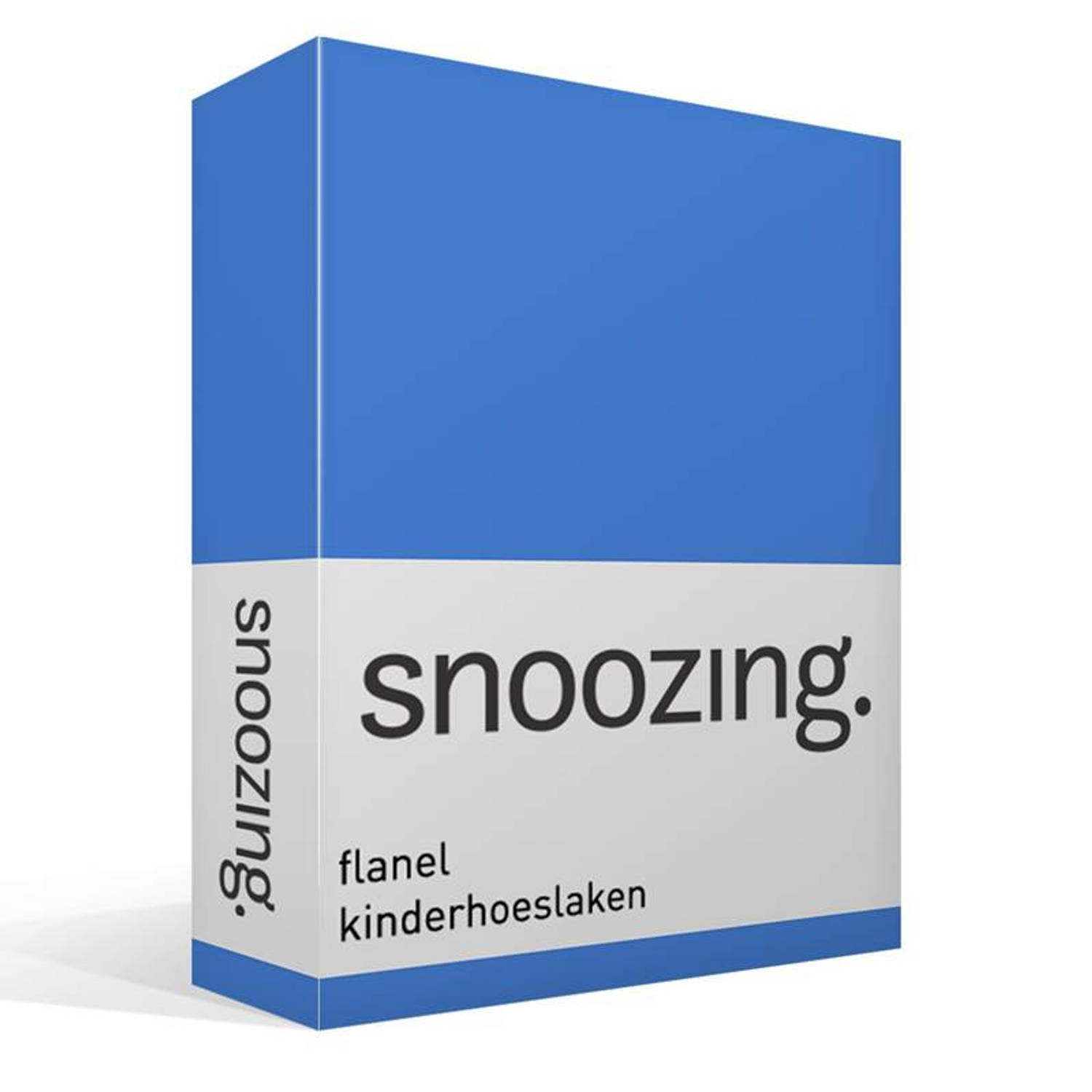 Snoozing Flanel Kinderhoeslaken - 100% Geruwde Flanel-katoen - Peuter (70x150 Cm) - Meermin - Blauw