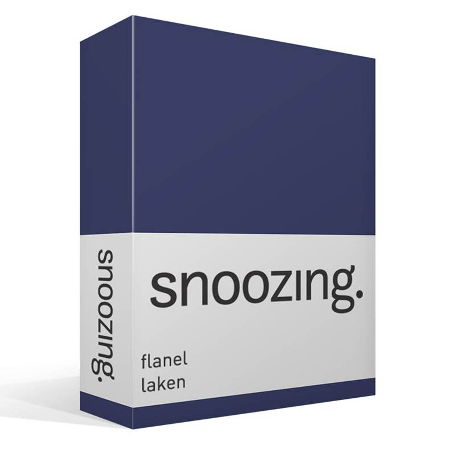 Snoozing - Flanel - Laken - Tweepersoons - 200x260 - Navy - Blauw