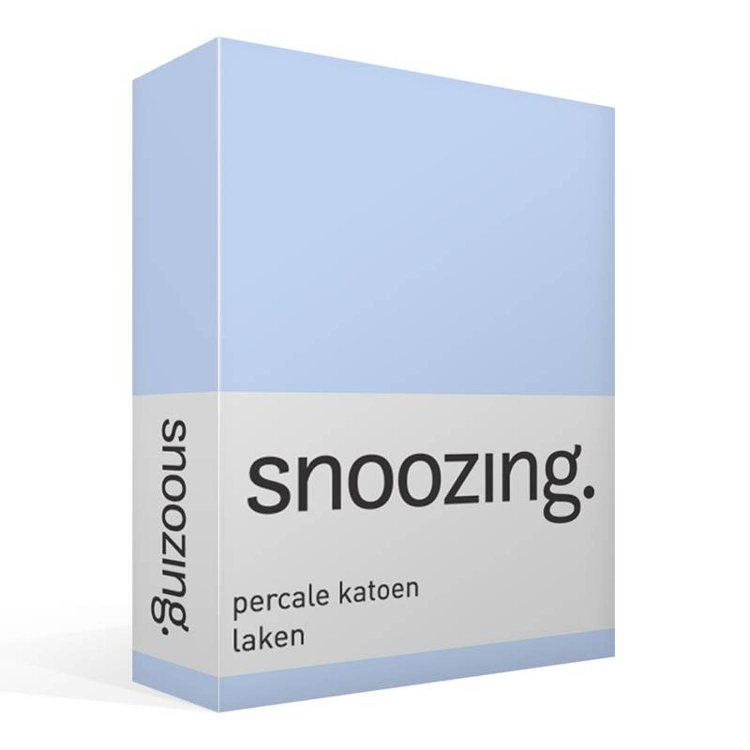 Snoozing - Laken - Eenpersoons - Percale Katoen - 150x260 - Hemel - Blauw