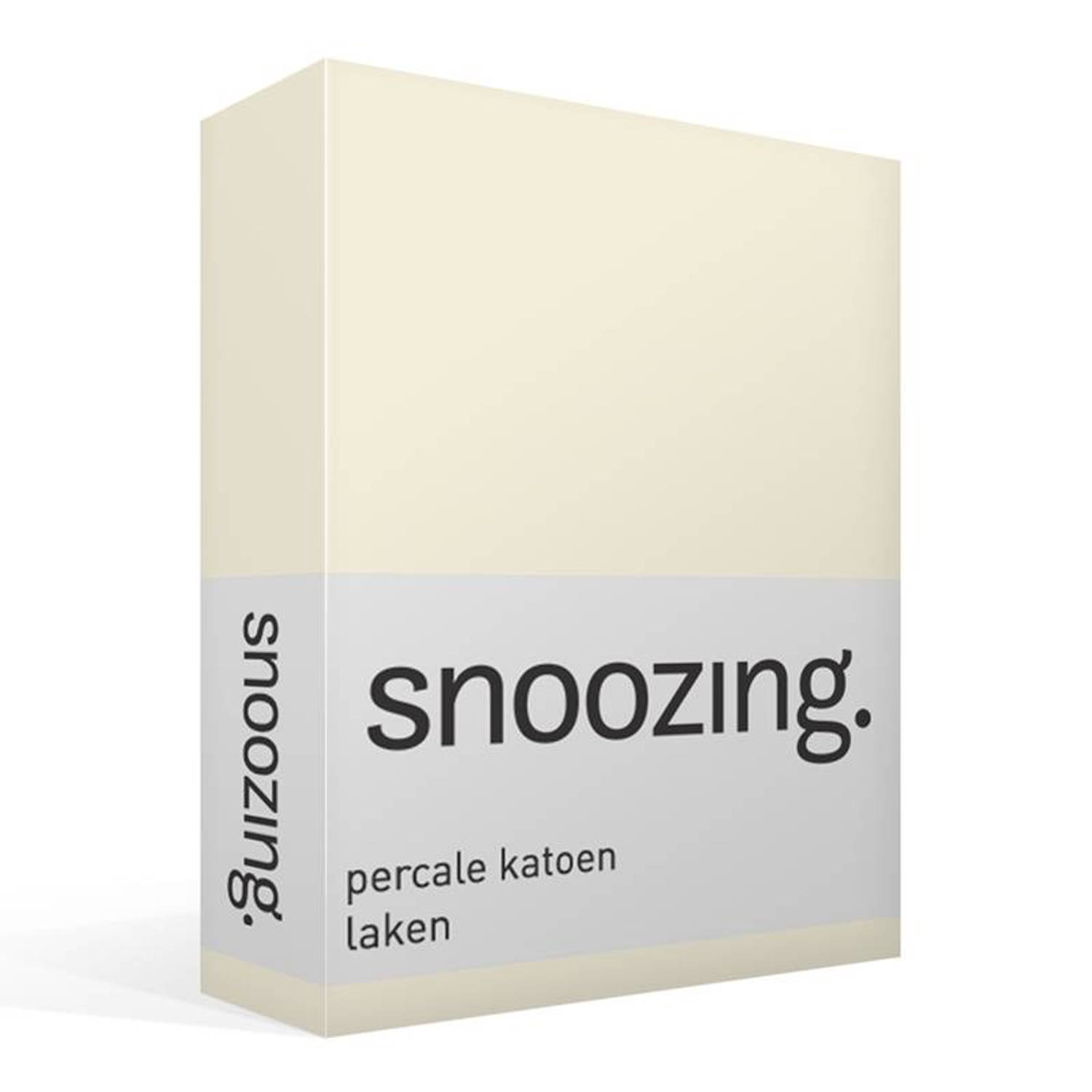 Snoozing - Laken - Lits-jumeaux - Percale Katoen - 280x300 - Ivoor - Wit