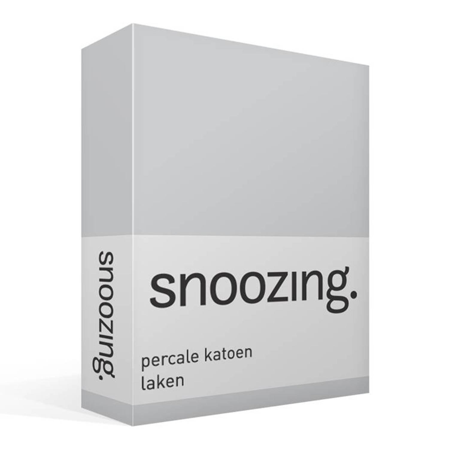 Snoozing - Laken - Tweepersoons - Percale Katoen - 200x260 - - Grijs