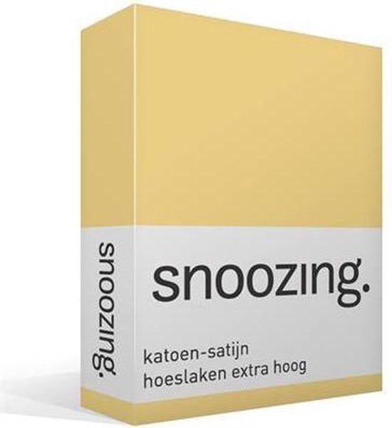 Snoozing - Katoen-satijn - Hoeslaken - Extra Hoog - 100x220 - - Geel