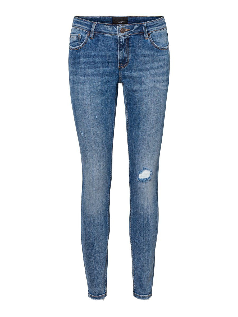 VERO MODA Vmlydia Low-waist Skinny Jeans Dames - Azul