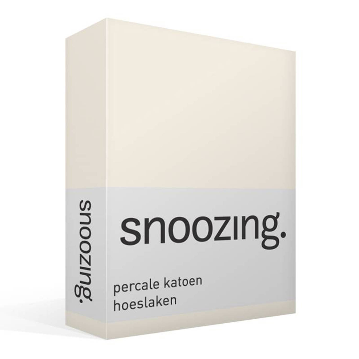 Snoozing - Hoeslaken -80x200 - Percale Katoen - Ivoor - Wit