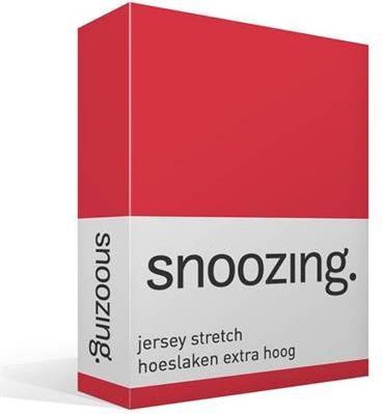 Snoozing Stretch - Hoeslaken - Extra Hoog - 140/150x200/220/210 - - Rood