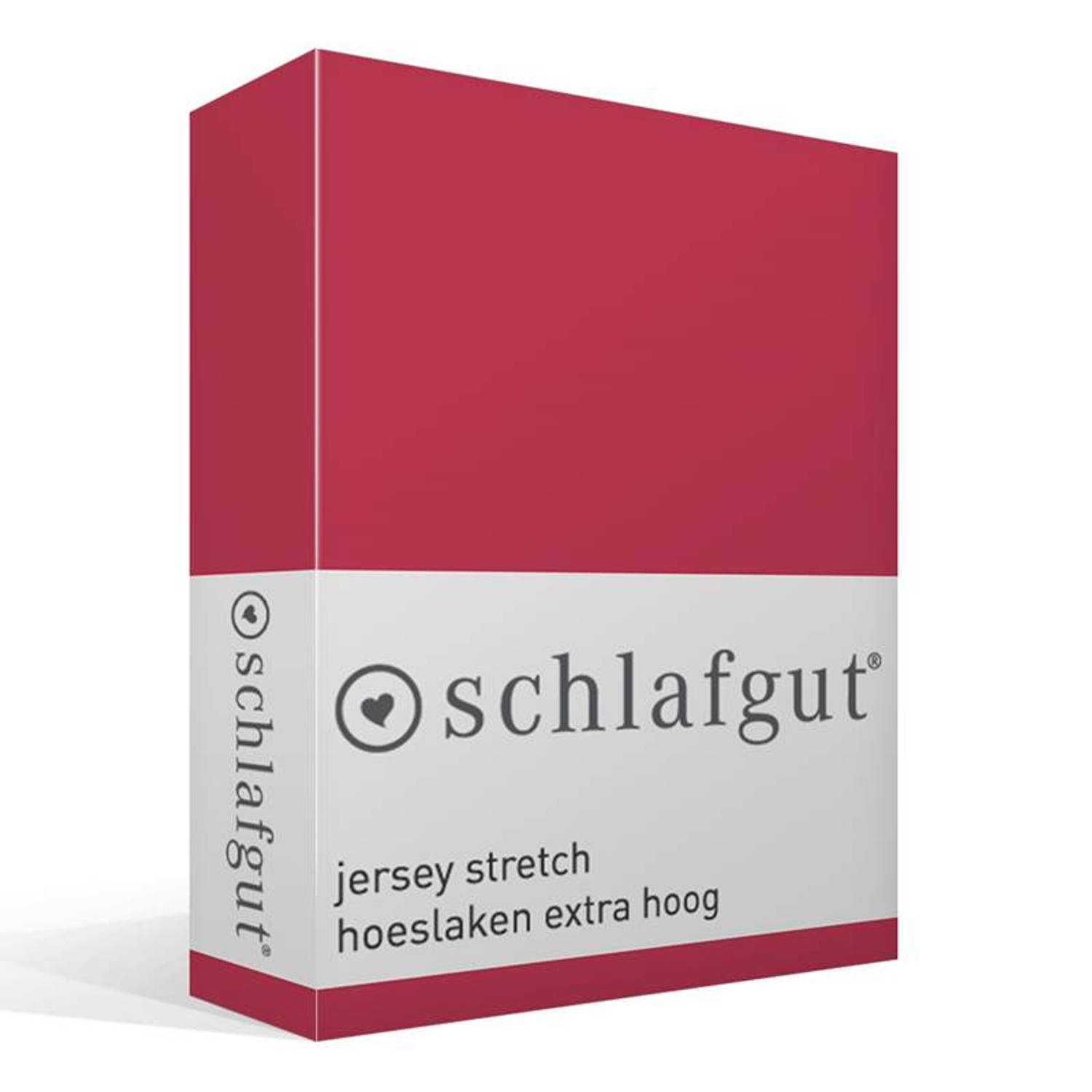 Schlafgut Jersey Stretch Hoeslaken Extra Hoog - 2-persoons (140/160x200/220 Cm) - Rood