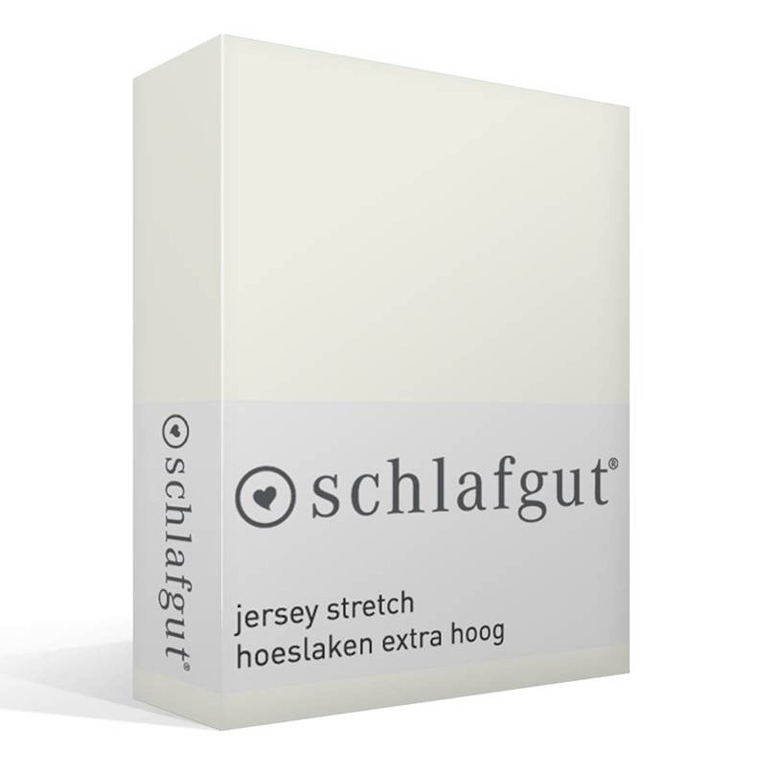 Schlafgut Jersey Stretch Hoeslaken Extra Hoog - 1-persoons (90/100x190/220 Cm) - Wit