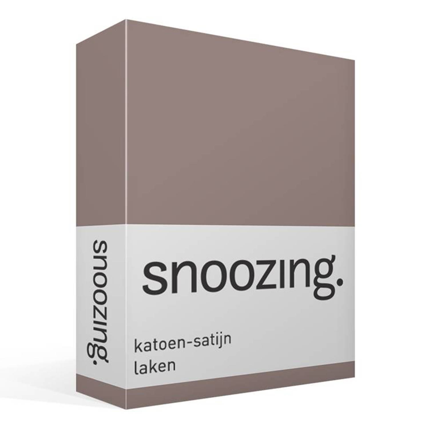 Snoozing - Katoen-satijn - Laken - Eenpersoons - 240x260 - - Bruin