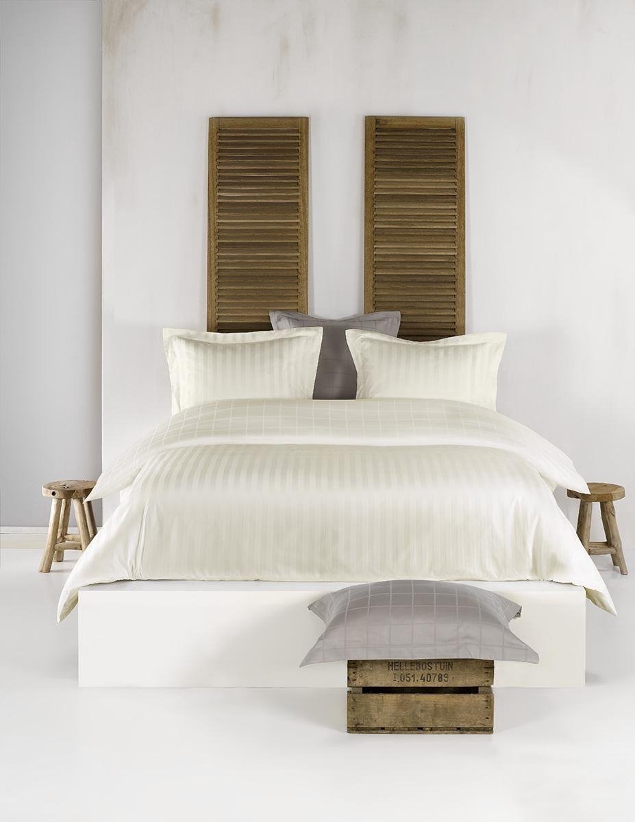 De Witte Lietaer Dete Lietaer Zygo Dekbedovertrek - Lits-jumeaux (240x200/220 Cm + 2 Slopen) - Katoen Satijn - Ivory - Wit