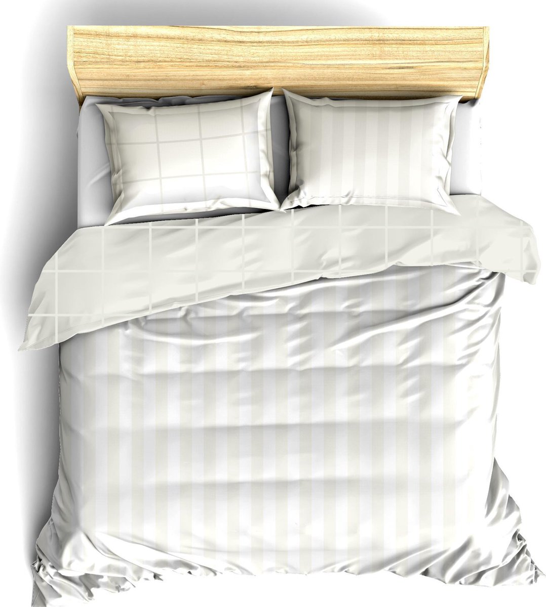 De Witte Lietaer Dete Lietaer Zygo Dekbedovertrek - Lits-jumeaux (240x200/220 Cm + 2 Slopen) - Katoen Satijn - Ivory - Wit