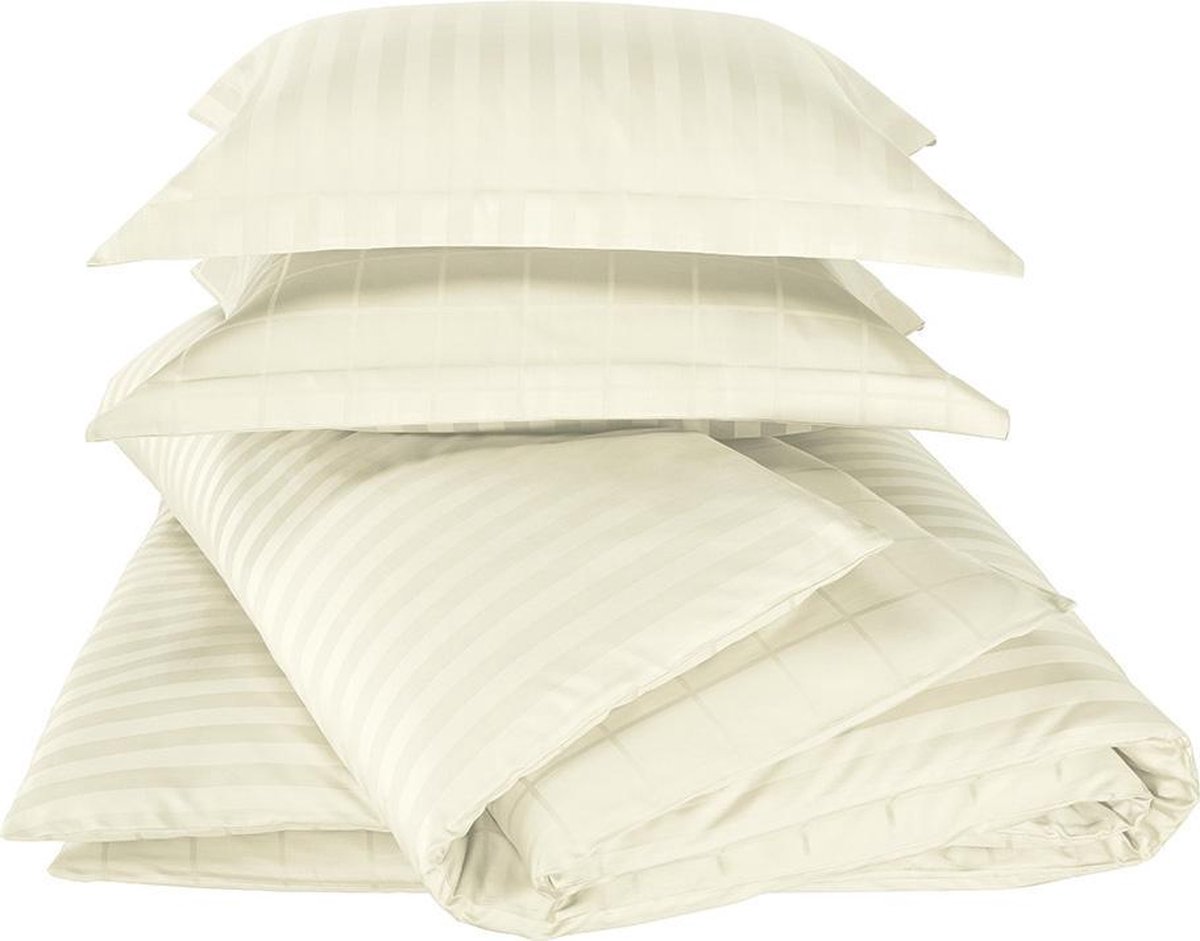 De Witte Lietaer Dete Lietaer Zygo Dekbedovertrek - Lits-jumeaux (240x200/220 Cm + 2 Slopen) - Katoen Satijn - Ivory - Wit