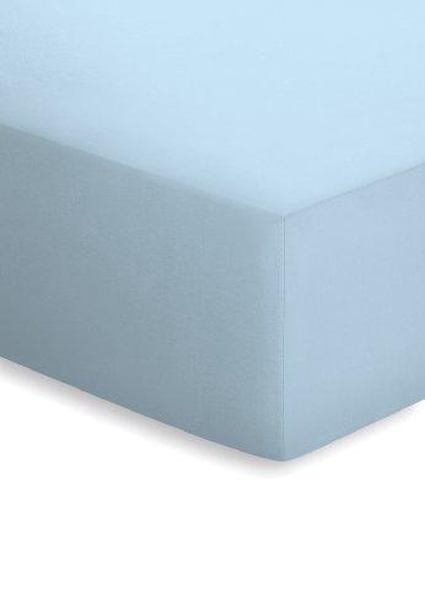 Schlafgut Jersey Stretch Hoeslaken - 95% Gebreide Jersey Katoen - 5% Elastan - Lits-jumeaux (180/200x200/220 Cm) - Aqua - Blauw