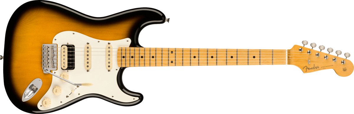 Fender Japan JV Modified '50s Stratocaster HSS MN 2-Color Sunburst elektrische gitaar met deluxe gigbag