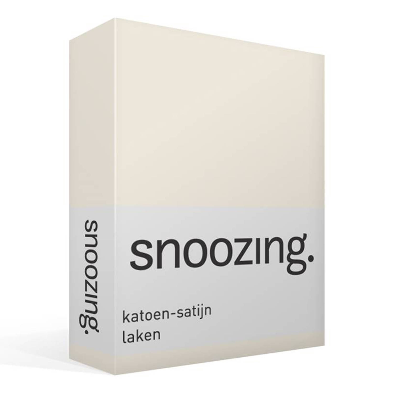 Snoozing - Katoen-satijn - Laken - Eenpersoons - 150x260 - - Wit