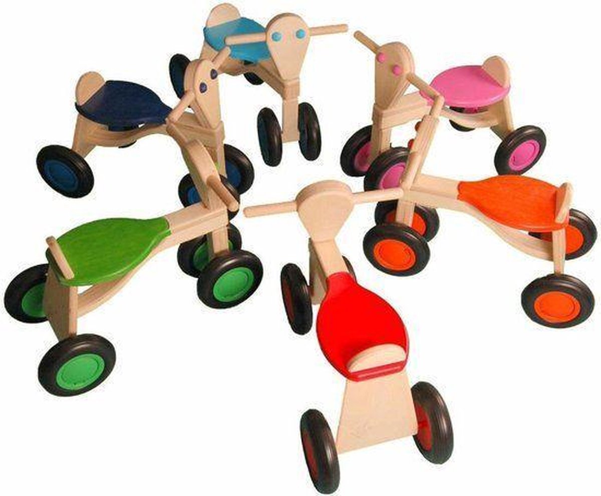 Van Dijk Toys Houten Loopfiets - Berken - Rood