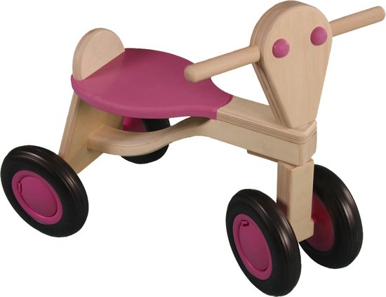 Van Dijk Toys Houten Loopfiets - Berken - Roze