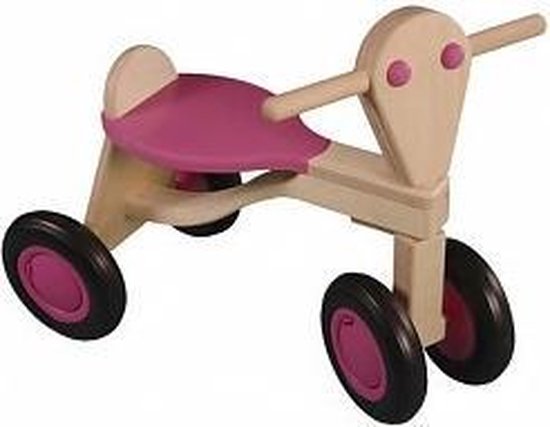 Van Dijk Toys Houten Loopfiets - Berken - Roze