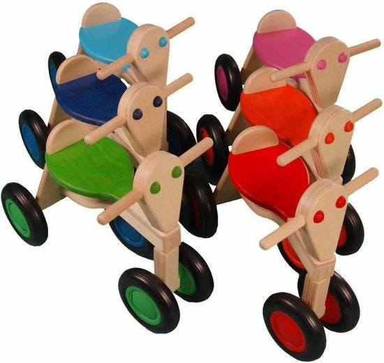 Van Dijk Toys Houten Loopfiets - Berken - Roze