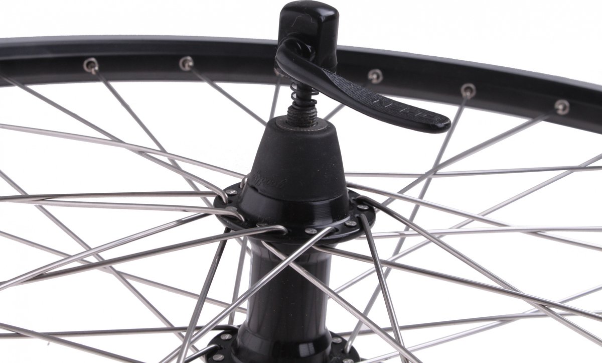 KGS achterwiel uitval 28 inch 8-9V aluminium/RVS zwart/zilver