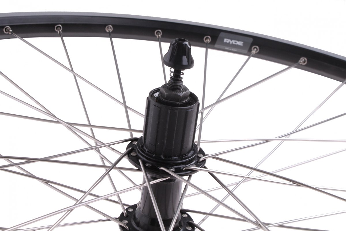 KGS achterwiel uitval 28 inch 8-9V aluminium/RVS zwart/zilver