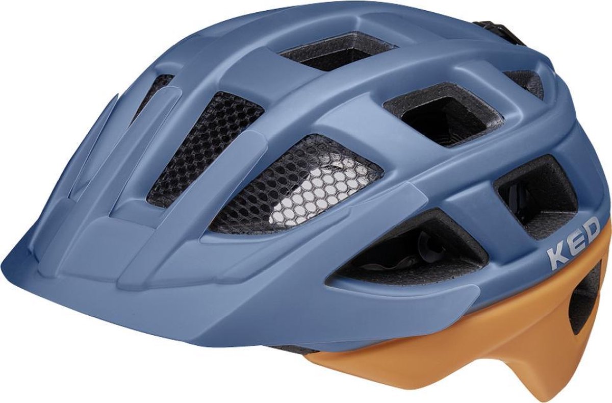 KED fietshelm Kailu junior 49-53 cm/okergeel - Blauw
