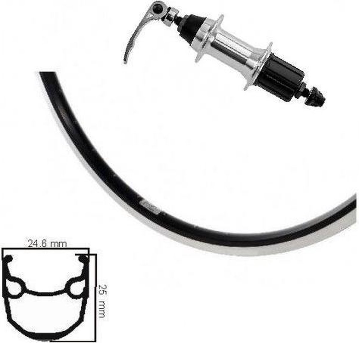 Ryde achterwiel Stratos 28 x 1 1/2 inch aluminium/RVS zwart