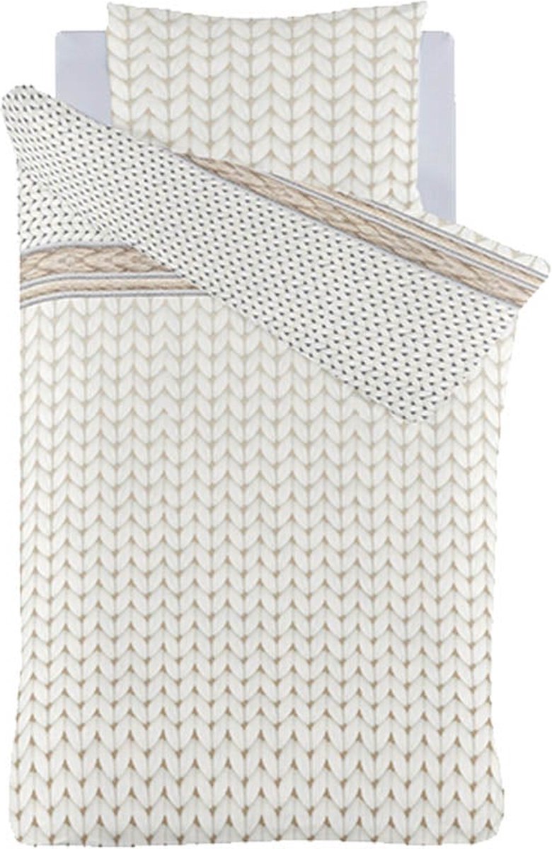 Huismerk Premium Dekbedovertrek Knit Ecru - 200 x 220 cm - Bruin