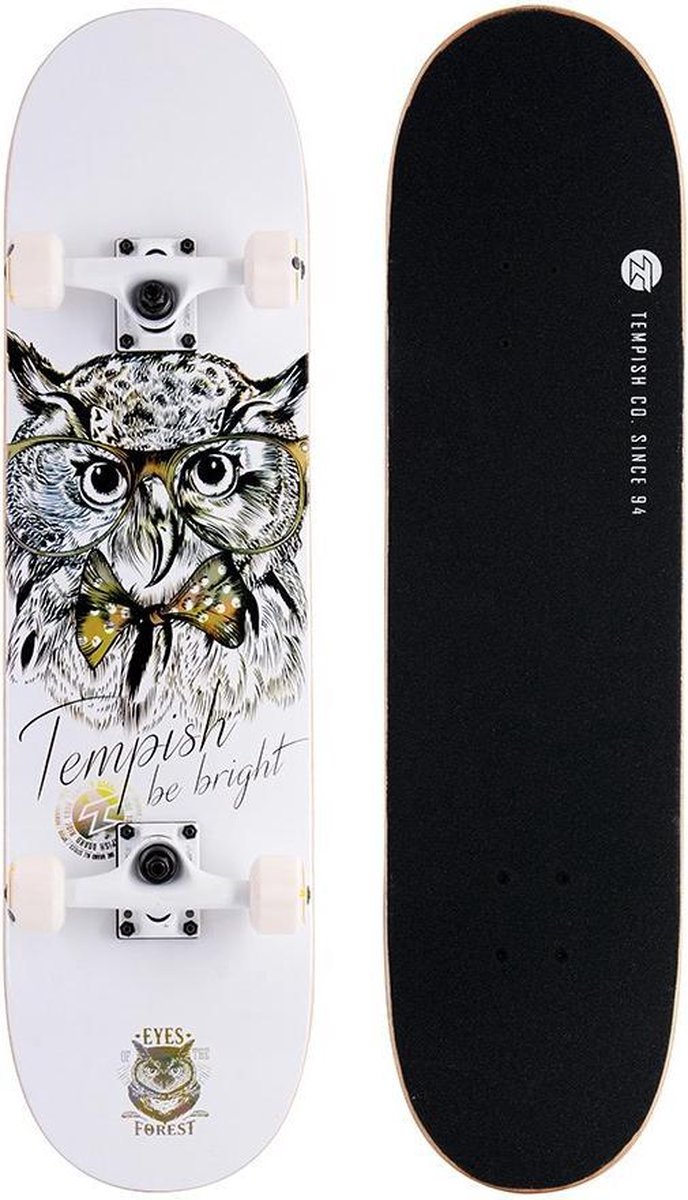 Tempish skateboard Golden Owl 31 x 8 inch hout wit/zwart