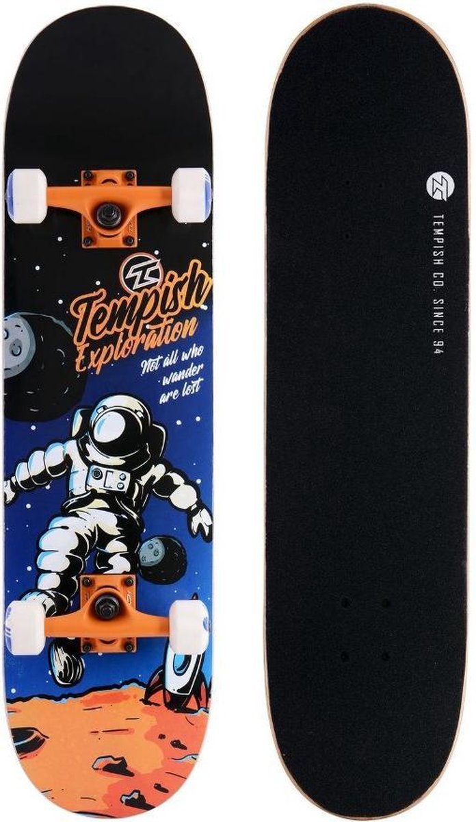 Tempish skateboard Explorate 31 x 8 inch hout/oranje/blauw - Zwart