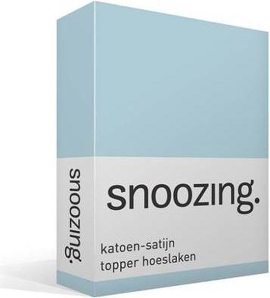 Snoozing - Katoen-satijn - Topper - Hoeslaken - 100x200 - Hemel - Blauw